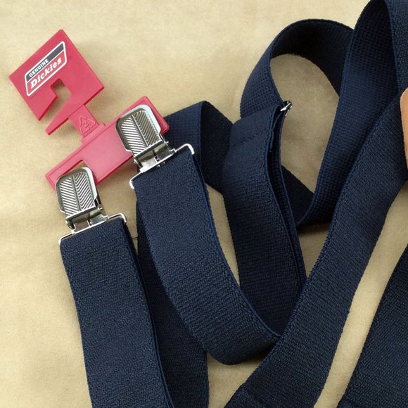 Dickies - Suspenders - Black with Stainless Steel and Leather Details - W/ Tags - Picture 2 of 6